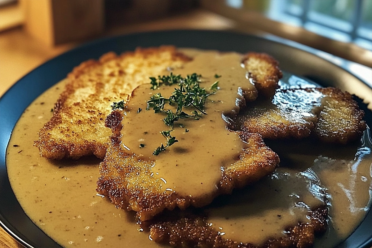 Beef Schnitzel with Dijon Gravy