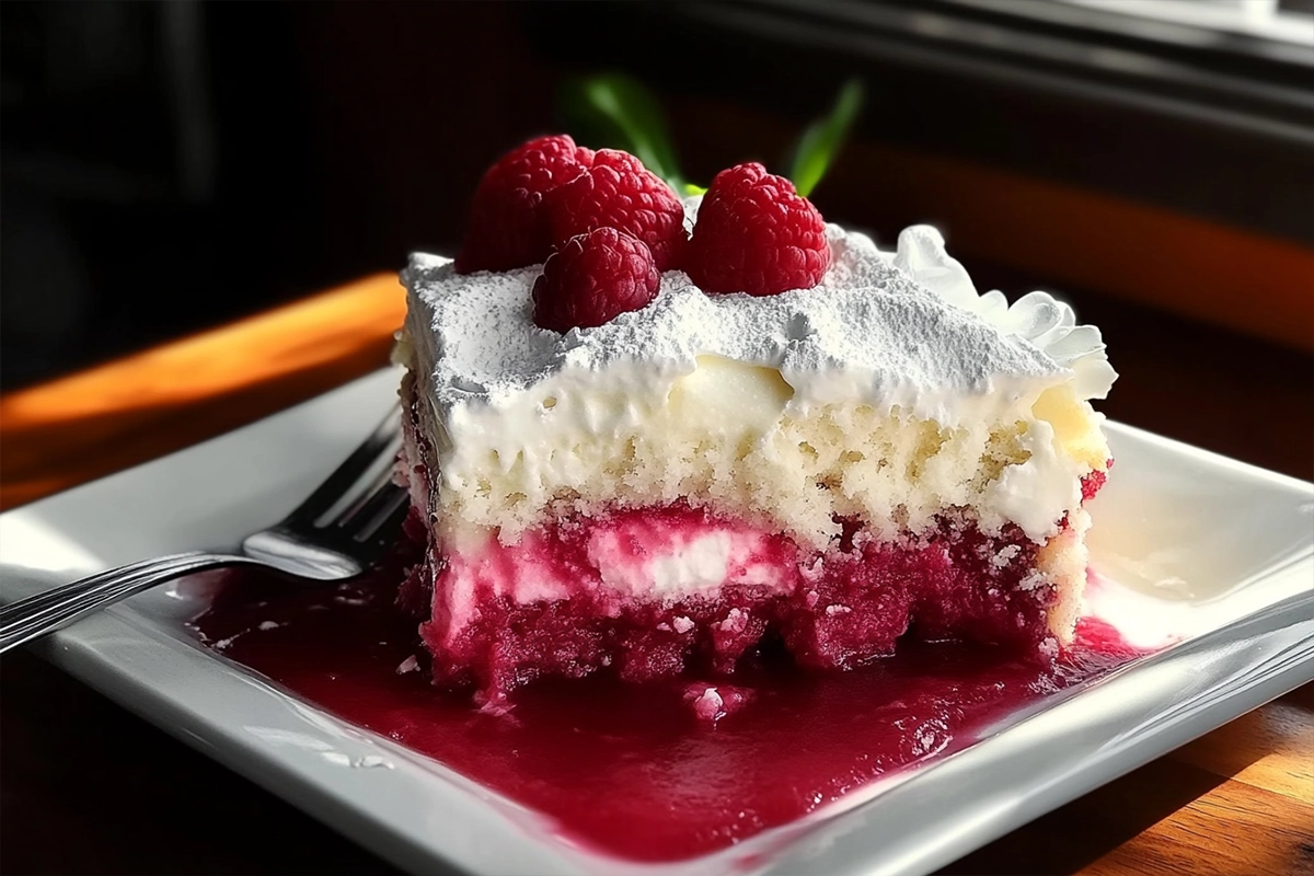 Raspberry Zinger Poke Cake Recipe