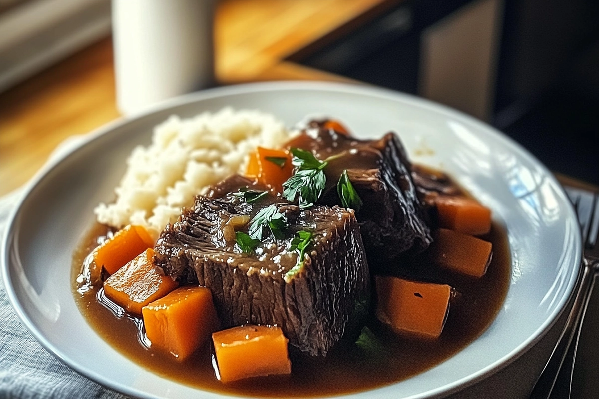 Roast Over Buttery Mashed Potatoes