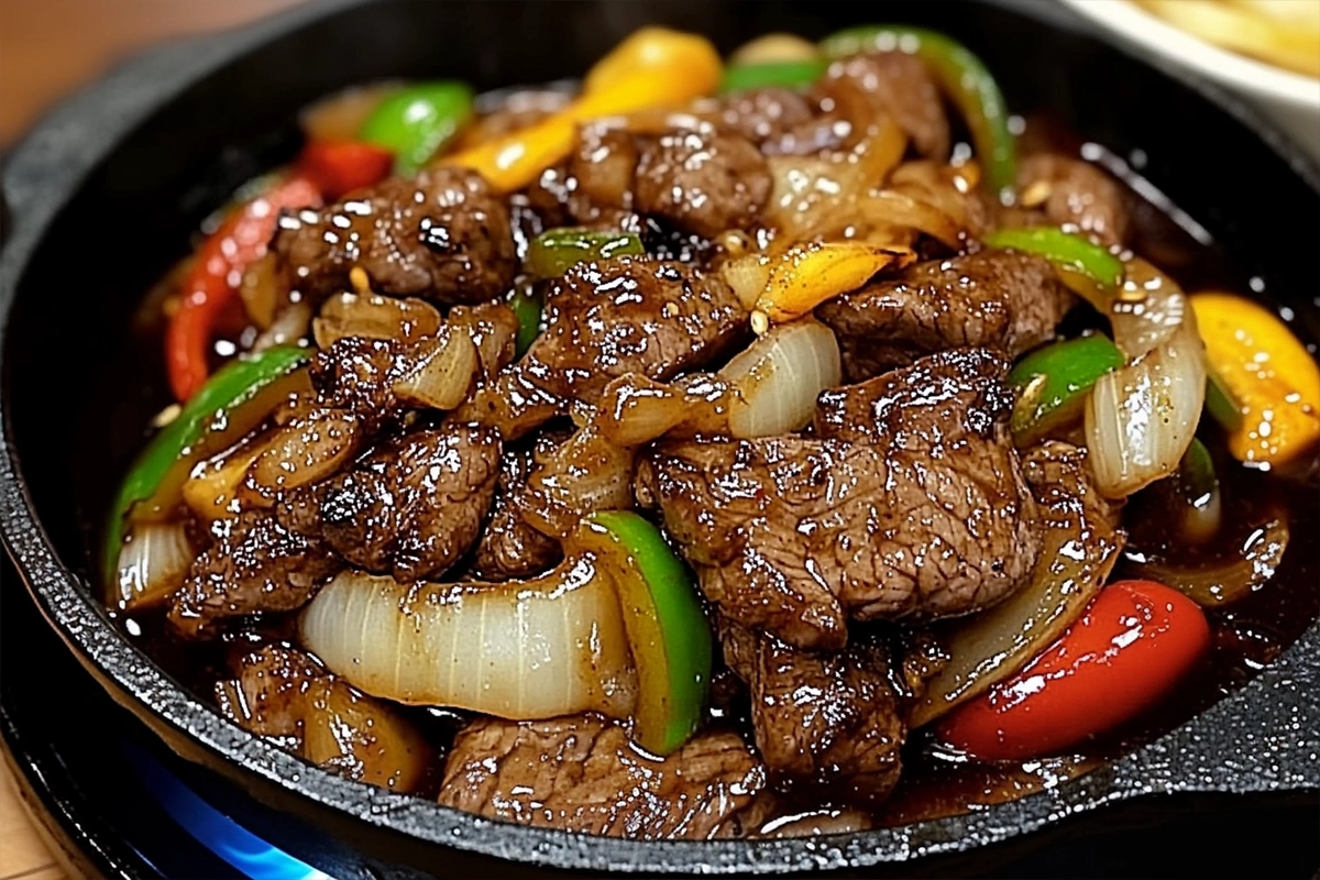 Sizzling Chinese Pepper Steak with Onions